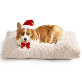 EHEYCIGA washable dog crate bed with winter faux fur for cozy warmth