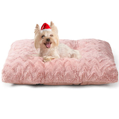 EHEYCIGA washable dog crate bed with reversible faux fur for winter comfort.