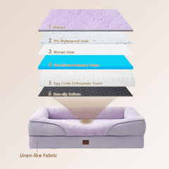EHEYCIGA XL dog bed four-sided supports provide enveloping snuggle area