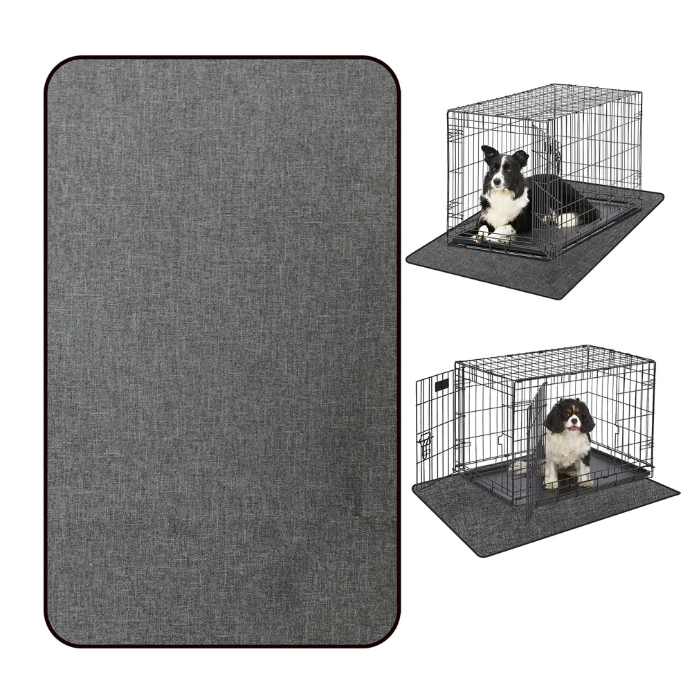 Ehzyaz dog crate mat liner with absorbent material keeps kennels clean and dry during use.