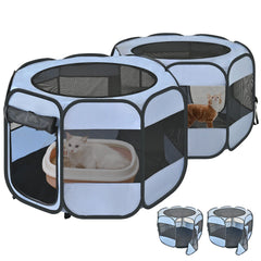 EighteenTek detachable-design playpen split into two cozy units.