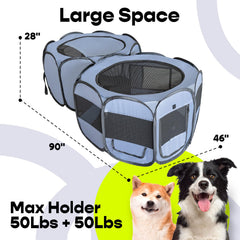 EighteenTek XLarge sturdy metal frame maintaining stability during play