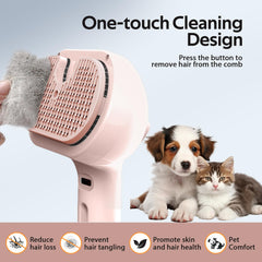 Eilimy pet grooming brush mist spray bristles close-up emphasizes detangling and reduced static.