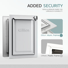 Eillion three flap insulated pet door emphasizes enhanced insulation and draft control.