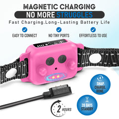 Elecane bark collar three modes demonstrates Beep, Vibration, Beep+Vibration for tailored training.