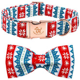 Elegant Little Tail Christmas Snow Dog Collar buckle detail showing sturdy hardware for holiday wear