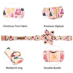 Elegant little tail Christmas tree pet collar for holiday style on dogs.