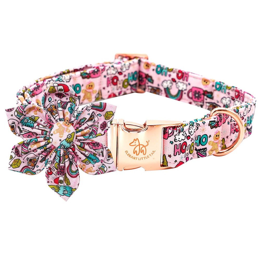 Elegant Little Tail dog collar with removable flower for quick festive styling
