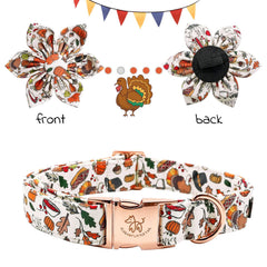 Elegant little tail dog collar pumpkin turkey fall design for autumn looks