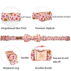 Elegant Little Tail Gingerbread Man collar buckle and D-ring close-up for durability.