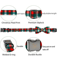 Elegant Little Tail plaid collar buckle and welded D-ring close-up for durability