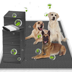 ELEGX charcoal pee pad top view shows 34x36 inch size for training