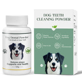 elevtc dog dental powder jar demonstrates convenient daily oral care.