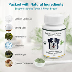 ELEVTC dog teeth powder fine-texture blends smoothly with meals.