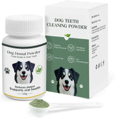 ELEVTC dog teeth powder packaging 100g highlights at-home dental care convenience.