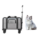Elfpeth pet carrier with wheels, front view, compact soft-side travel option