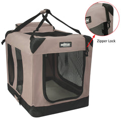 EliteField 3-Door Soft Dog Crate setup demonstrating quick assembly