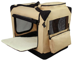 EliteField 3-Door Soft Dog Crate steel-frame close-up highlighting durability and security