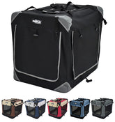 EliteField 4-Door Crate front view with curtains providing shade and breathable mesh