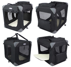 EliteField fleece bed inside crate adds cozy comfort.