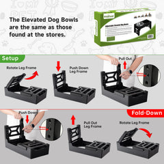 EliteField elevated dog bowls anti-slip feet keep feeding stable and quiet