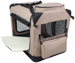 EliteField soft dog crate with three mesh doors for better airflow and visibility.
