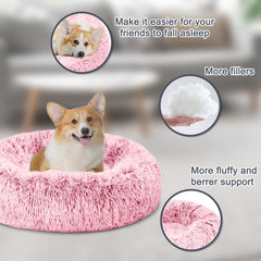 ELSKER&HOME calming bed donut shape highlights raised edges that support curling up and security