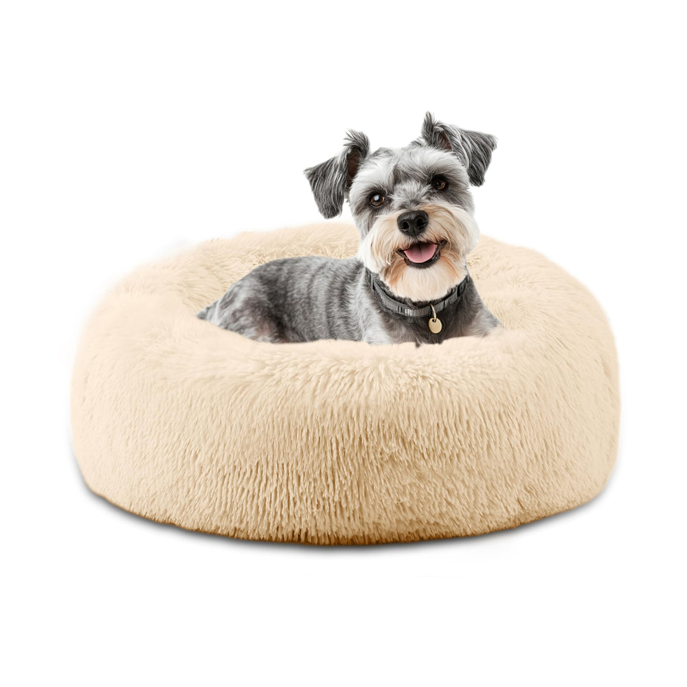 ELSKER&HOME calming-donut-bed-apricot provides cozy round support for small dogs and cats.