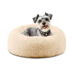 ELSKER&HOME calming-donut-bed-apricot provides cozy round support for small dogs and cats.