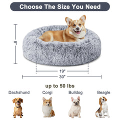 ELSKER&HOME calming donut bed gradient blue side view demonstrates curled resting space
