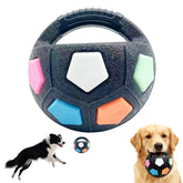 Eltolent Mellow Dog Calming Ball with Handle black, easy-grip for tossing and training.