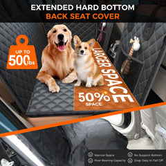 Elufa waterproof non-slip dog seat cover keeps cars clean and secure during rides.