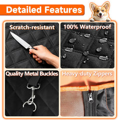 Elufa dog seat cover load-bearing plate keeps surface flat during active dogs.