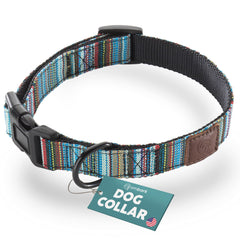 Embark Pets Adventure Dog Collar closeup showing durable nylon and handmade pattern for large dogs