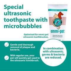 Emmi-pet device operating silently during pet care routine.