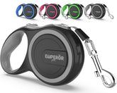 Emperor Pets 26ft retractable leash extended during a walk for freedom and control.