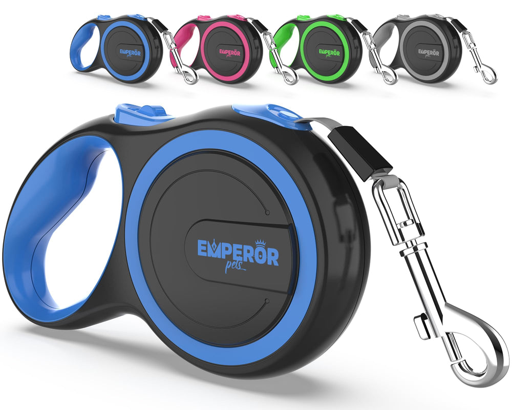 Emperor Pets retractable leash extended for large dogs up to 110 lbs.