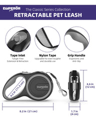 Emperor Pets leash nylon tape reel view showing tangle-free retracting action