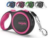 Emperor Pets 26ft retractable leash pink anti-slip grip for comfortable long walks