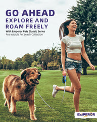 Emperor Pets heavy-duty leash designed for long hikes with active dogs.