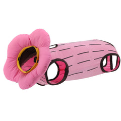 EMUST cat recovery suit pink M front view for secure wound protection and comfort.