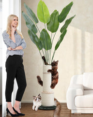 EMUST cat tower 70-inch faux tree offers spacious lounging and playful exploration.