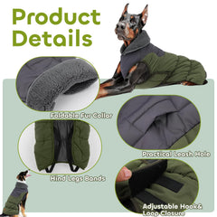 EMUST dog winter coat leash-hole design for secure, unrestricted outdoor play.