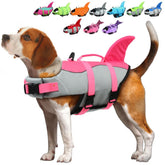 EMUST Large Dog Life Jacket front view with pink flotation and secure fit.