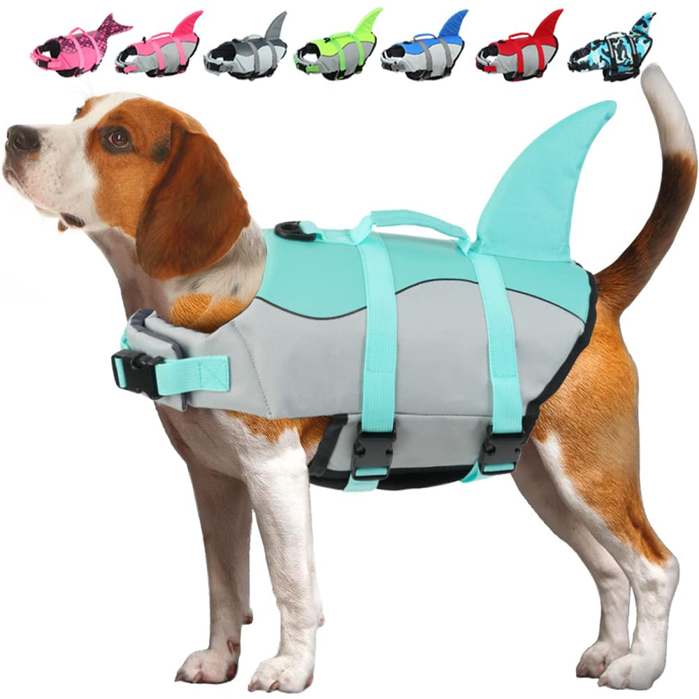 EMUST Mermaid life jacket with rescue handle keeps dogs safe while entering or exiting water
