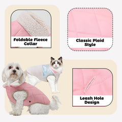 EMUST Quilted Warm Small Dog Coat leash-hole design enables secure walks.