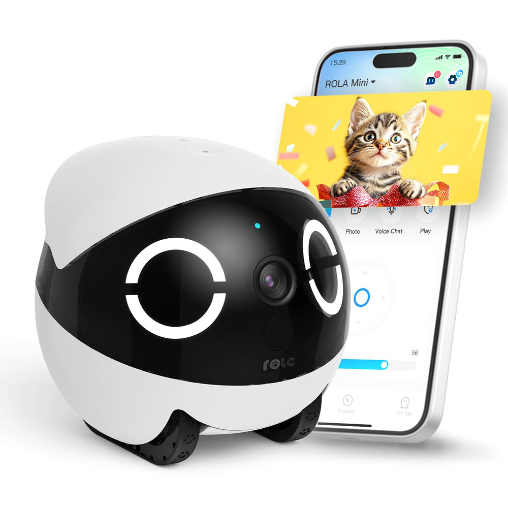 Enabot EBO ROLA Mini movable wheels enable flexible indoor monitoring for pets and home.