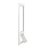 Endura Flap track-fit pet door demonstrates easy install for vinyl slider doors.