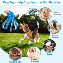 Eneston octopus dog toy is ideal for multi-dog households to share and play.