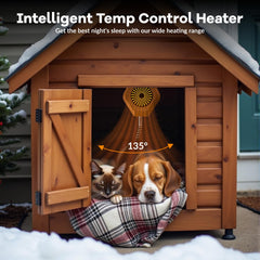 Engtesy 800W Dog House Heater thermostat setting demonstrates quick warmth for varying days.